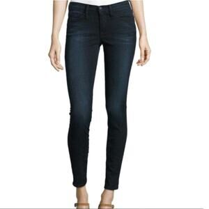 FRAME Le Skinny de Jeanne Mid Rise Dark Blue Denim Jeans Minimal Chic 27